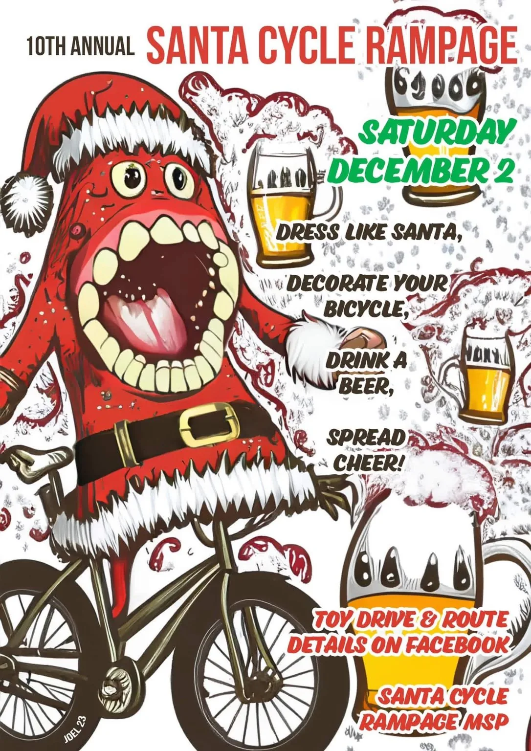 Santa Cycle Rampage poster titled Big mouth strikes again