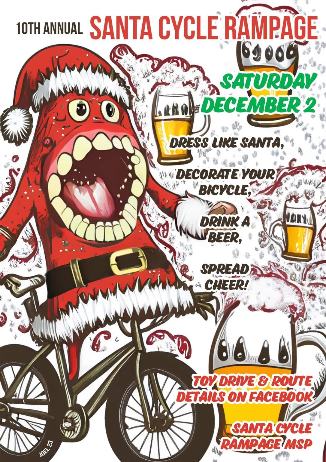 Santa Cycle Rampage poster titled Big mouth strikes again